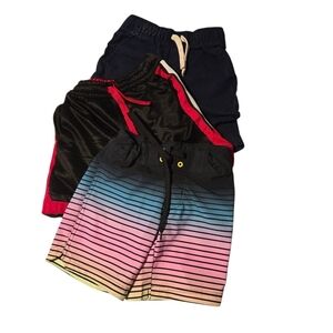 3 pc Multicolor Kids Shorts Swim Trunks Set
